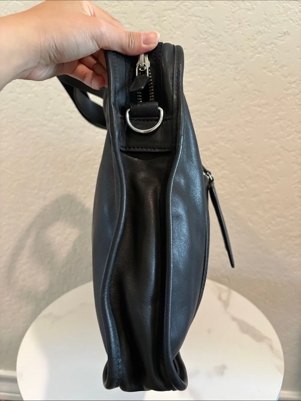 Marc by Marc Jacob’s Black Leather Briefcase Travel Bag with Luggage Tag
